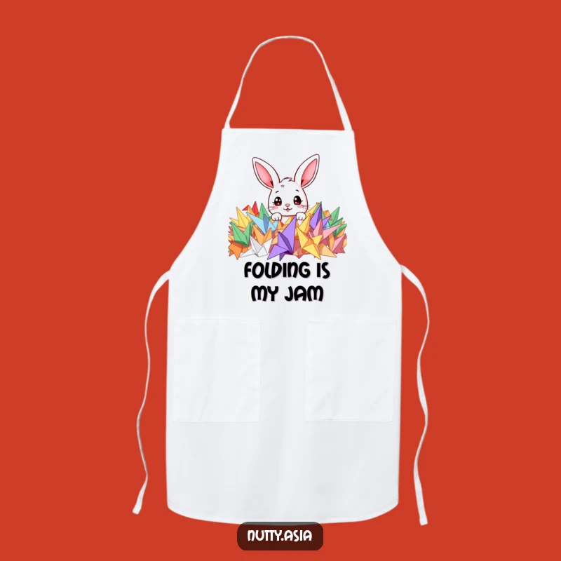 Funny Bunny Origami Apron - Cute Peeking Character Chef's Tool, Hilarious Funny Gift