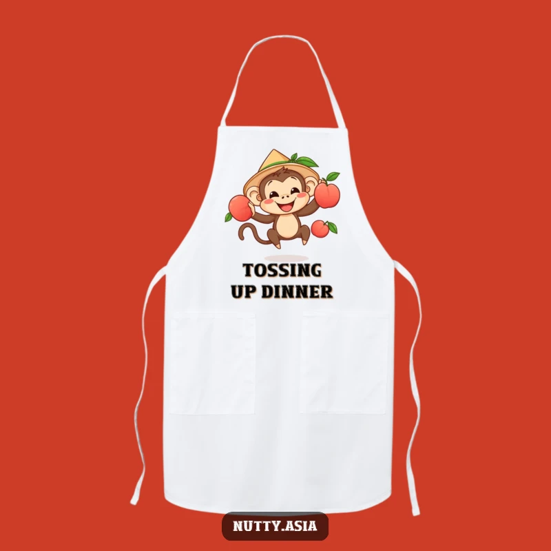 Funny Monkey Juggler Apron - Fruit Trickster Kitchen Accessory