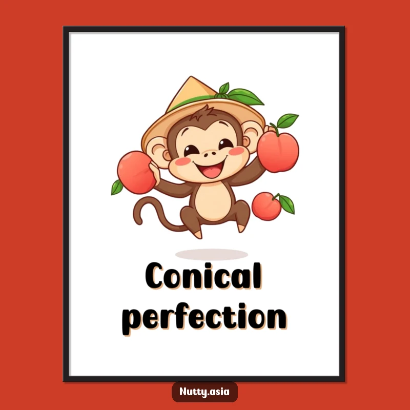 Funny Monkey Juggler Poster - Cheerful Fruit Trickster Wall Art