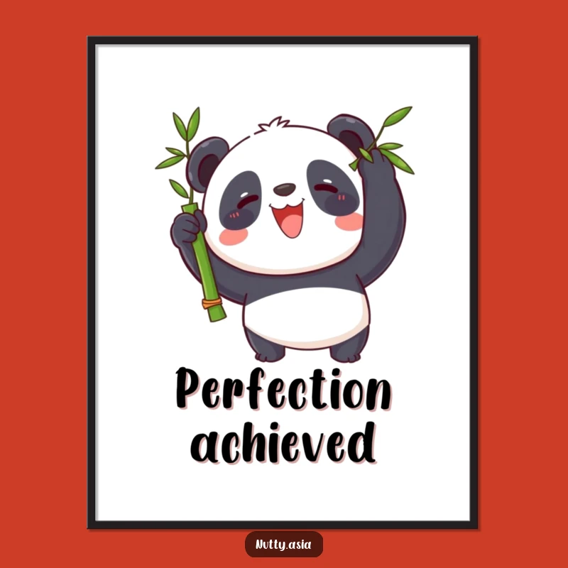 Funny Panda Balance Master Poster - Whimsical Bamboo Trickster Wall Art