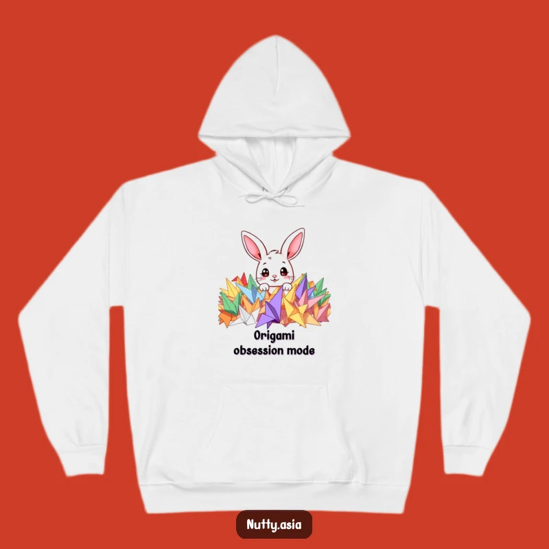 Funny Bunny Origami Hoodie - Cozy Peeking Character Hoodie, Perfect Funny Gift for Cuteness Lovers