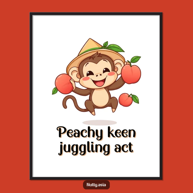 Free Printable Monkey Juggling Art: Cheeky Downloadable Decor for Playful Spaces