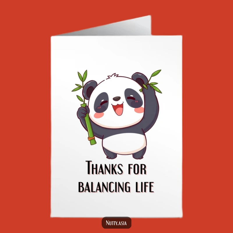 Free Printable Panda Balance Thank You Card: Adorable Downloadable for Showing Gratitude