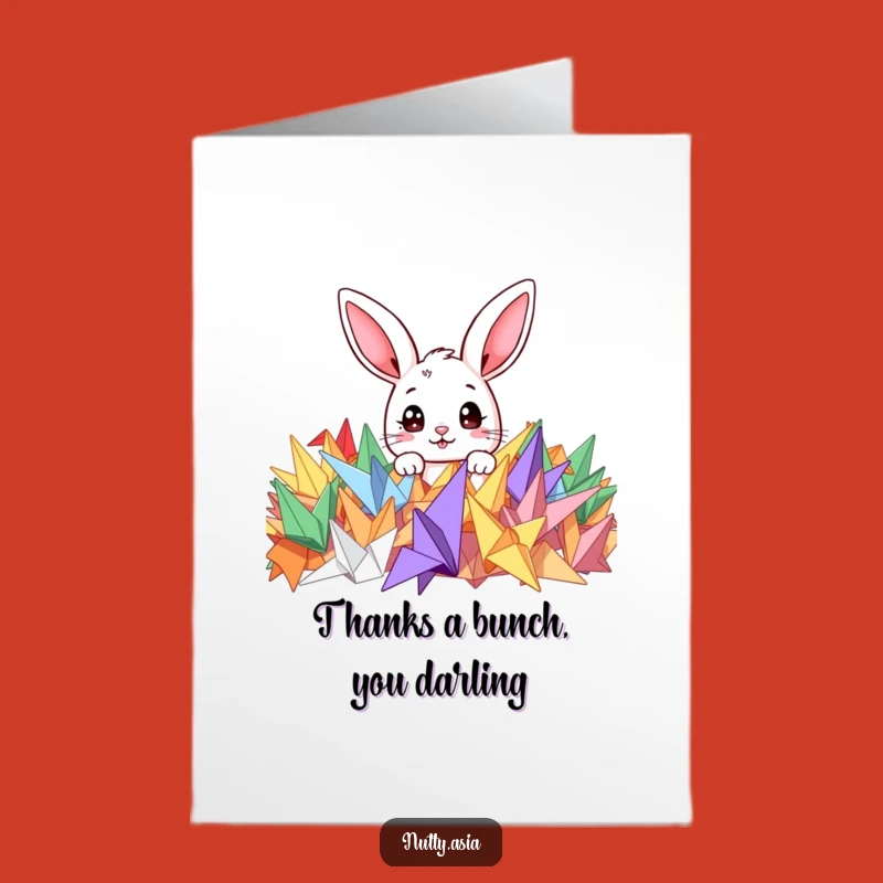 Free Printable Thank You Card: Adorable Bunny Origami Gratitude Funny Downloadable