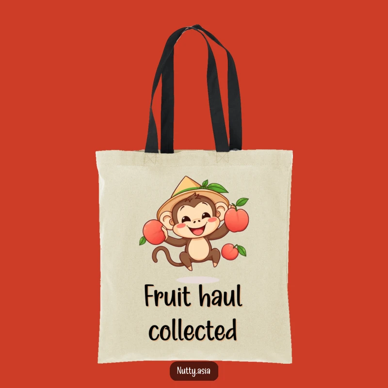 Funny Monkey Juggler Tote Bag - Cheerful Fruit Trickster Bag